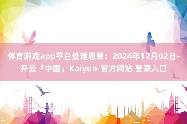 体育游戏app平台处理恶果：2024年12月02日-开云「中